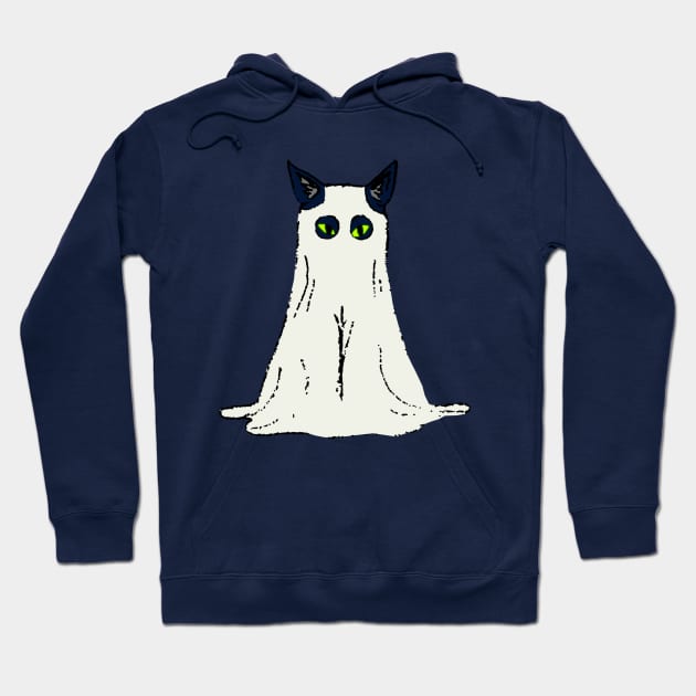 Spooky Kitty Cat - Cat Ghost Costume Hoodie by mareescatharsis